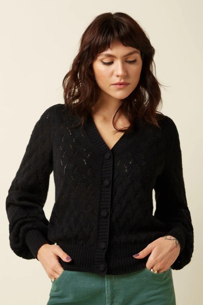 King Louie Cardi V Farfalle Black - La Vie en Rose Damesmode