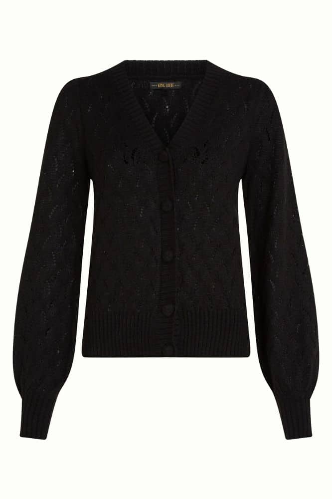King Louie Cardi V Farfalle Black - La Vie en Rose Damesmode