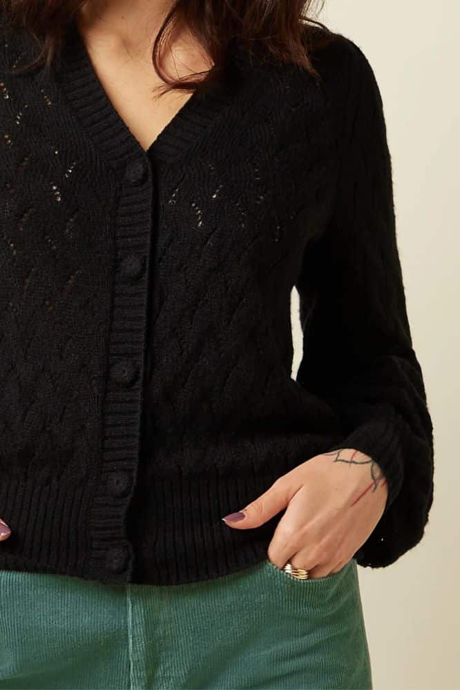 King Louie Cardi V Farfalle Black - La Vie en Rose Damesmode