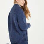 Aran Woollen Mills Ladies Donegal Cardigan Side Pockets Denim - La Vie en Rose Damesmode