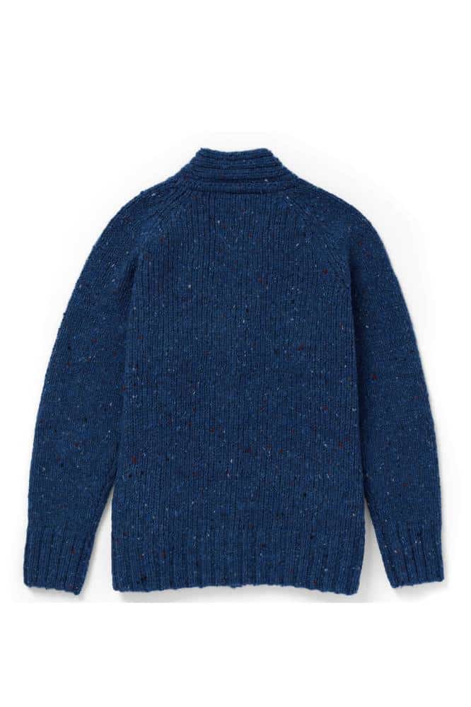 Aran Woollen Mills Ladies Donegal Cardigan Side Pockets Denim - La Vie en Rose Damesmode