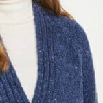 Aran Woollen Mills Ladies Donegal Cardigan Side Pockets Denim - La Vie en Rose Damesmode