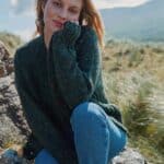 Aran Woollen Mills Ladies Donegal Cardigan Side Pockets Green - La Vie en Rose Damesmode