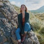 Aran Woollen Mills Ladies Donegal Cardigan Side Pockets Green - La Vie en Rose Damesmode