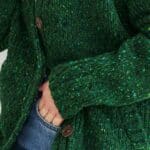 Aran Woollen Mills Ladies Donegal Cardigan Side Pockets Valley Green - La Vie en Rose Damesmode