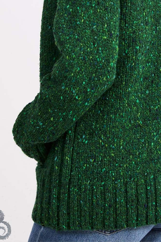 Aran Woollen Mills Ladies Donegal Cardigan Side Pockets Valley Green - La Vie en Rose Damesmode