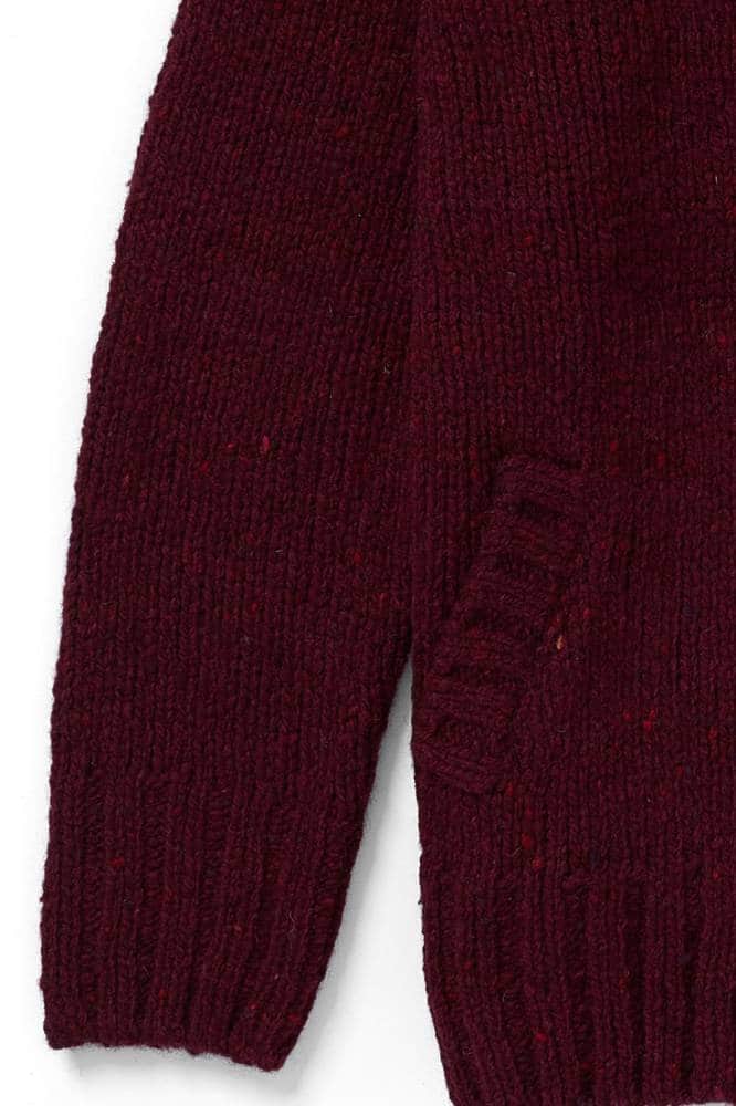 Aran Woollen Mills Ladies Donegal Cardigan Side Pockets Winter Berry - La Vie en Rose Damesmode