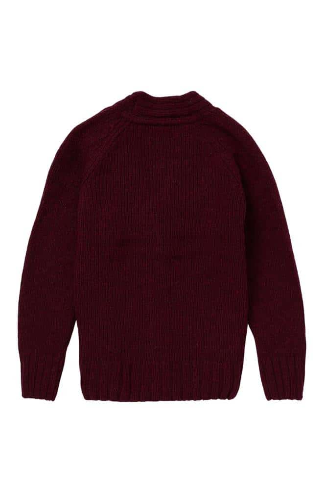 Aran Woollen Mills Ladies Donegal Cardigan Side Pockets Winter Berry - La Vie en Rose Damesmode