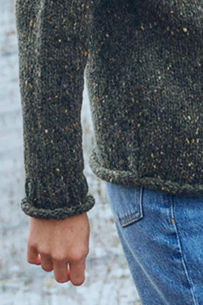 Aran Woollen Mills Ladies Roll Neck Raglan Crew Green - La Vie en Rose Damesmode