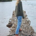 Aran Woollen Mills Ladies Roll Neck Raglan Crew Green - La Vie en Rose Damesmode