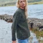 Aran Woollen Mills Ladies Roll Neck Raglan Crew Green - La Vie en Rose Damesmode