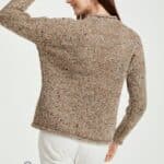 Aran Woollen Mills Ladies Roll Neck Raglan Crew Light Honey - La Vie en Rose Damesmode