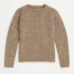Aran Woollen Mills Ladies Roll Neck Raglan Crew Light Honey - La Vie en Rose Damesmode