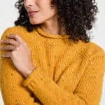 Aran Woollen Mills Ladies Roll Neck Raglan Crew Starfish - La Vie en Rose Damesmode