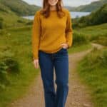 Aran Woollen Mills Ladies Roll Neck Raglan Crew Starfish - La Vie en Rose Damesmode