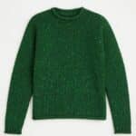 Aran Woollen Mills Ladies Roll Neck Raglan Crew Valley Green - La Vie en Rose Damesmode