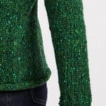 Aran Woollen Mills Ladies Roll Neck Raglan Crew Valley Green - La Vie en Rose Damesmode