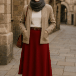 King Louie Juno Midi Skirt Milano Crepe Cabernet Red - Stijl Inspiratie