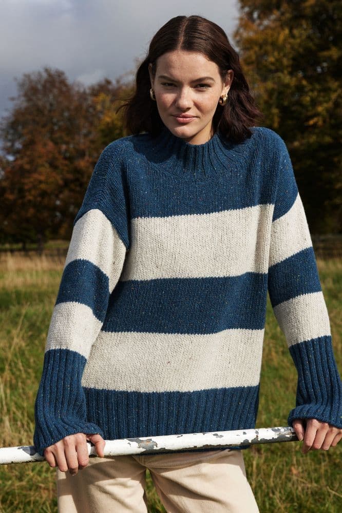 IrelandsEye Arna Stripe Funnel Neck - La Vie en Rose Damesmode