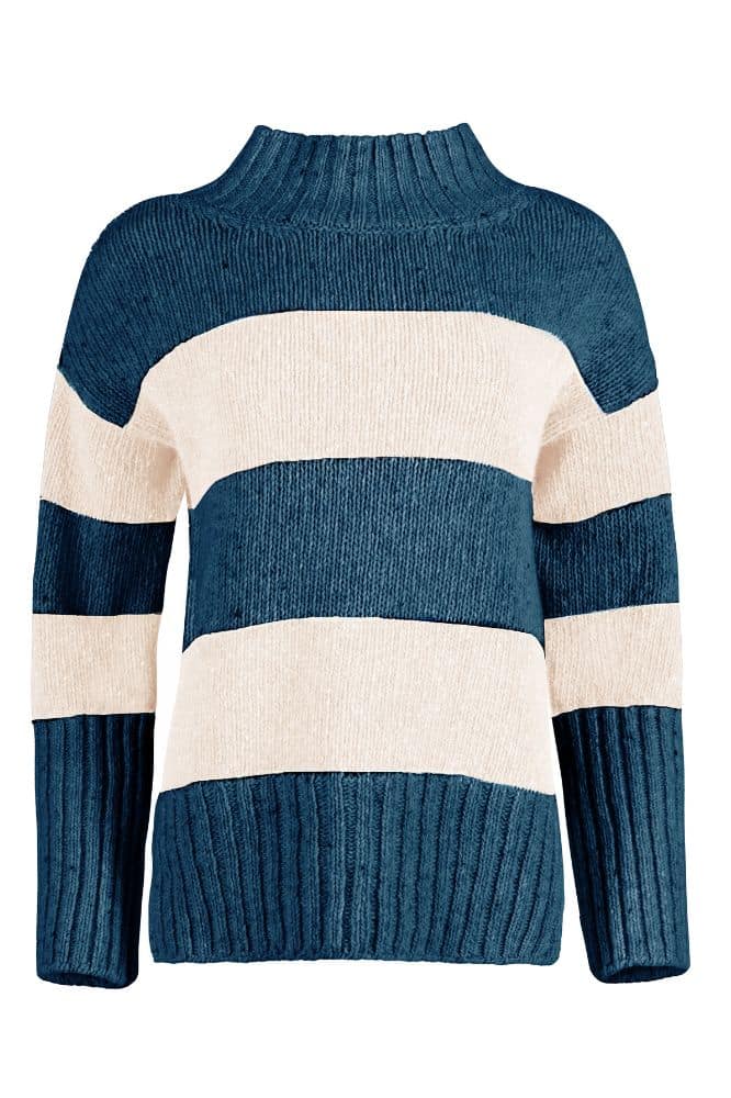 IrelandsEye Arna Stripe Funnel Neck - La Vie en Rose Damesmode