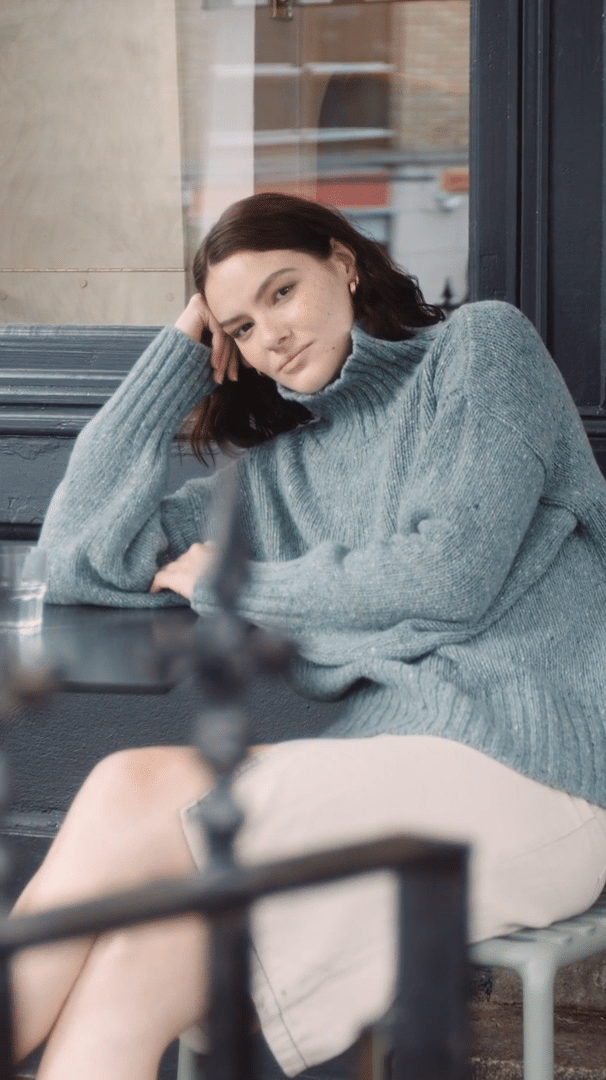 IrelandsEye The Paige Polo Neck Ocean Mist - La Vie en Rose Damesmode