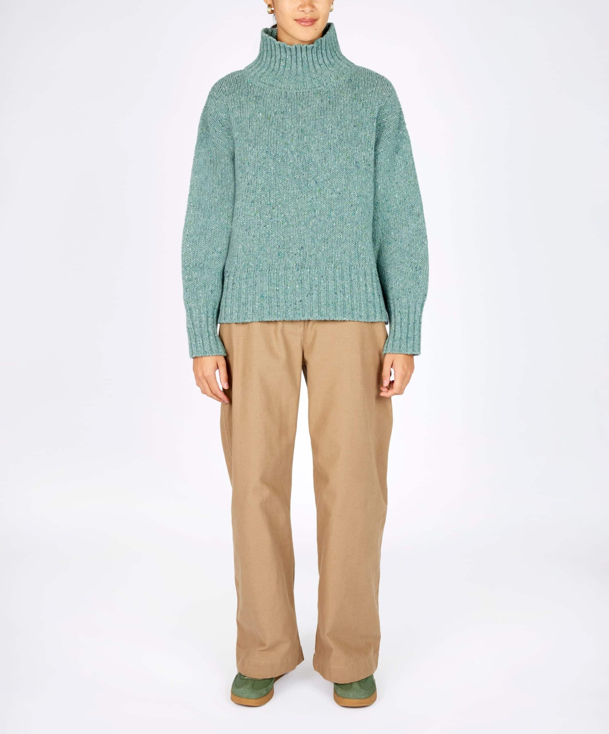 IrelandsEye The Paige Polo Neck Ocean Mist - La Vie en Rose Damesmode