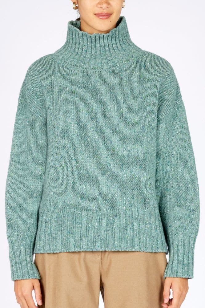 IrelandsEye The Paige Polo Neck Ocean Mist - La Vie en Rose Damesmode