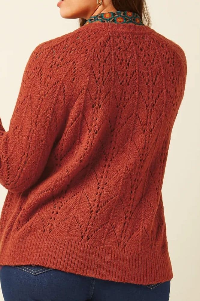 King Louie Blanca Cardi Orcia Spicy Brown - La Vie en Rose Damesmode