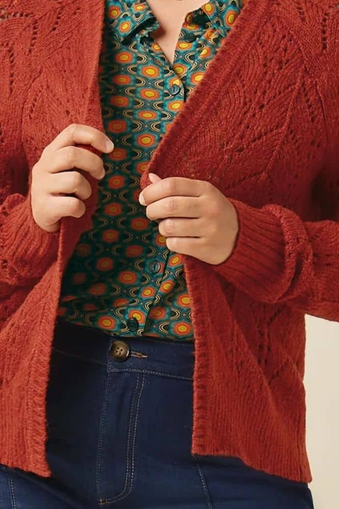 King Louie Blanca Cardi Orcia Spicy Brown - La Vie en Rose Damesmode