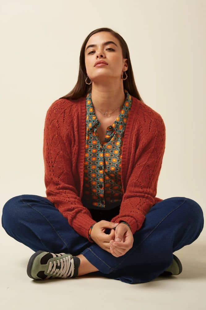 King Louie Blanca Cardi Orcia Spicy Brown - La Vie en Rose Damesmode