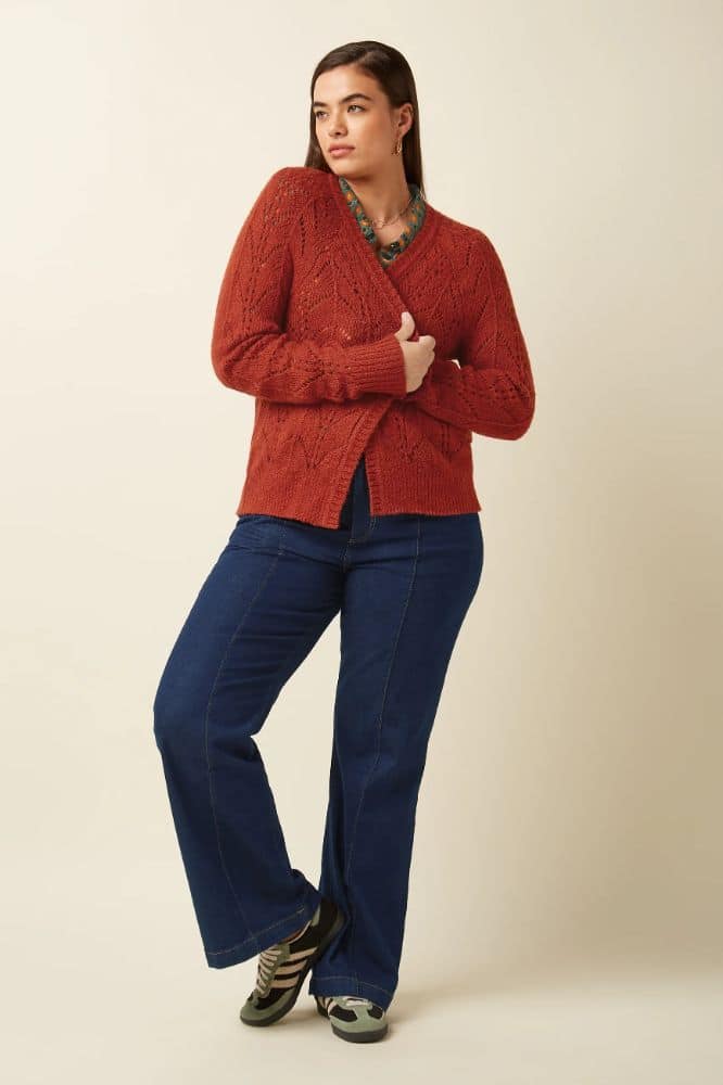 King Louie Blanca Cardi Orcia Spicy Brown - La Vie en Rose Damesmode