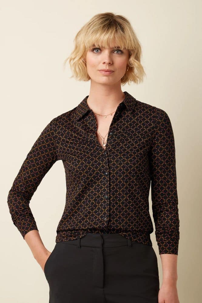 King Louie Blouse Dynamo Black - La Vie en Rose Damesmode