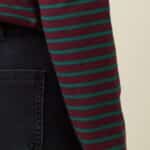 King Louie Boatneck Yoke Top Britney Stripe Porto Red - La Vie en Rose Damesmode