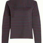 King Louie Boatneck Yoke Top Britney Stripe Porto Red - La Vie en Rose Damesmode