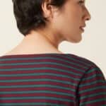 King Louie Boatneck Yoke Top Britney Stripe Porto Red - La Vie en Rose Damesmode