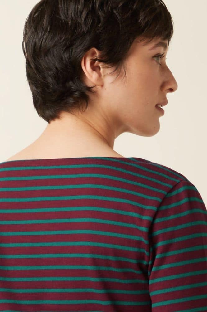 King Louie Boatneck Yoke Top Britney Stripe Porto Red - La Vie en Rose Damesmode