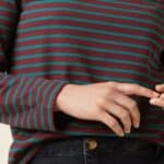 King Louie Boatneck Yoke Top Britney Stripe Porto Red - La Vie en Rose Damesmode