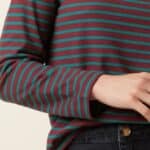 King Louie Boatneck Yoke Top Britney Stripe Porto Red - La Vie en Rose Damesmode