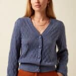 King Louie Cardi V Farfalle Shadow Blue - La Vie en Rose Damesmode