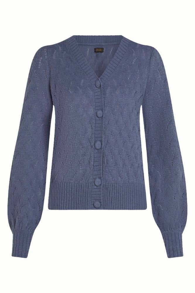 King Louie Cardi V Farfalle Shadow Blue - La Vie en Rose Damesmode