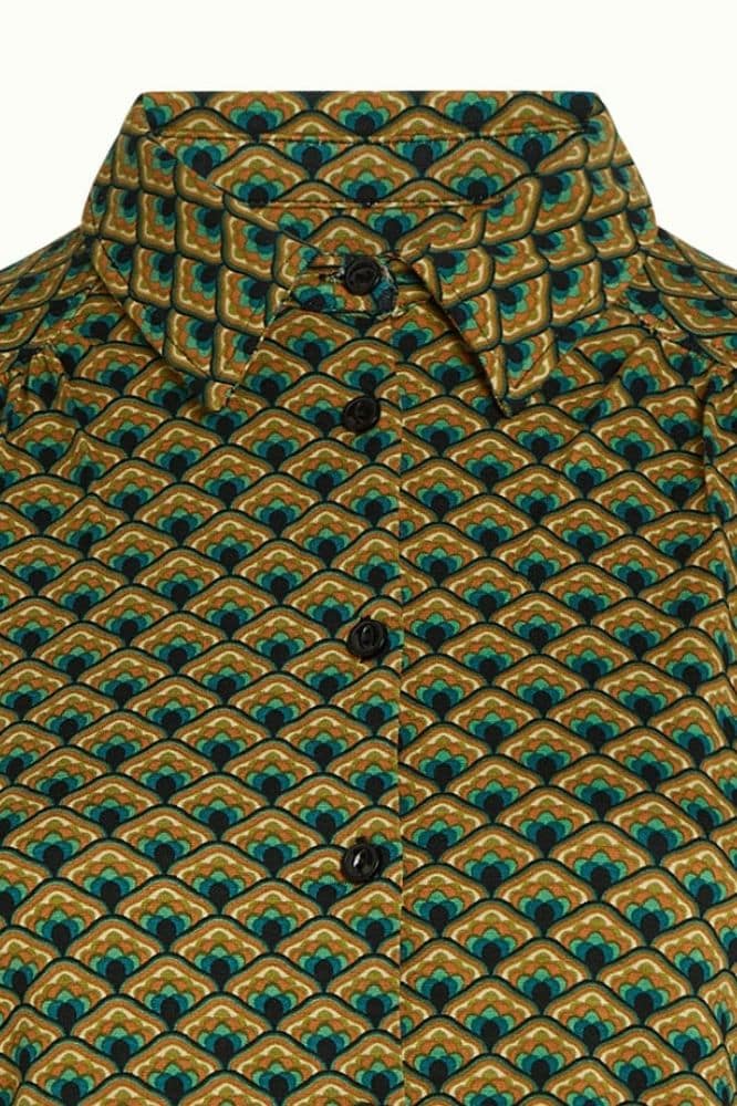 King Louie Carina Blouse Frio Spruced Green - La Vie en Rose Damesmode (1)