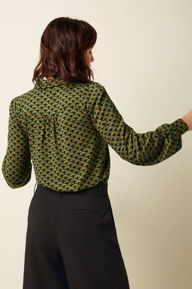King Louie Carina Blouse Frio Spruced Green - La Vie en Rose Damesmode (1)