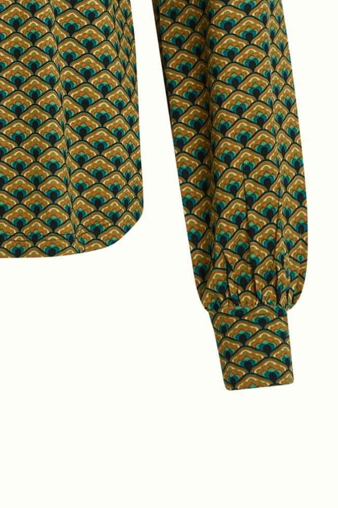 King Louie Carina Blouse Frio Spruced Green - La Vie en Rose Damesmode (1)