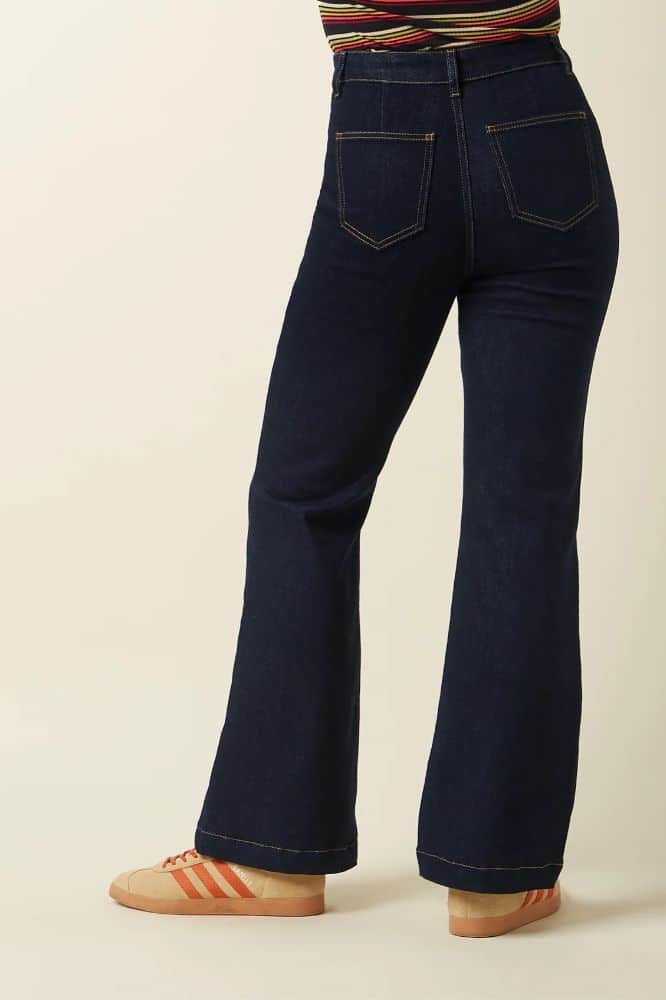 King Louie Chris Zip Pants Walker Denim GOTS Indigo Blue - La Vie en Rose Damesmode