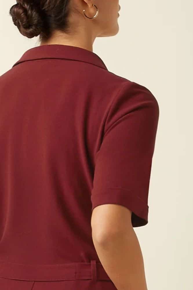 King Louie Doris Jumpsuit Woven Crepe Cabernet Red - La Vie en Rose Damesmode