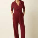 King Louie Doris Jumpsuit Woven Crepe Cabernet Red - La Vie en Rose Damesmode