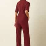 King Louie Doris Jumpsuit Woven Crepe Cabernet Red - La Vie en Rose Damesmode