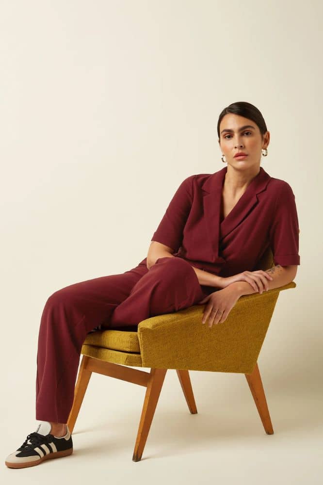 King Louie Doris Jumpsuit Woven Crepe Cabernet Red - La Vie en Rose Damesmode