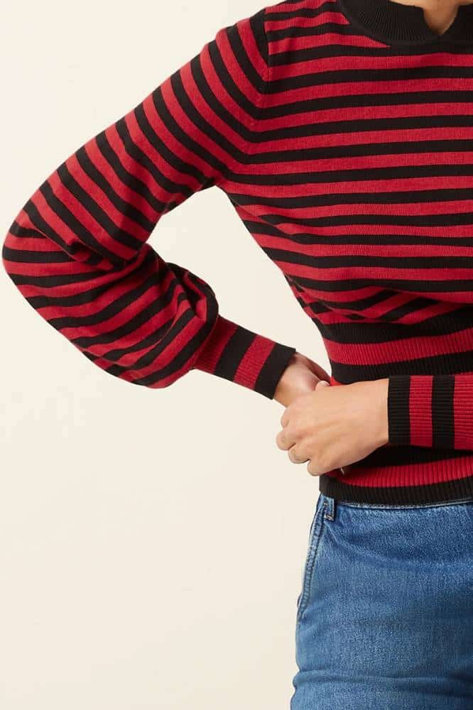 King Louie Flavia Top Berry Chili Red - La Vie en Rose Damesmode