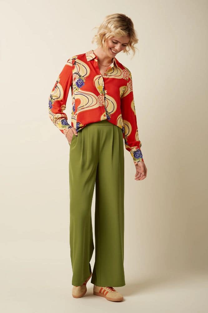 King Louie Irma Pants Fanna Woodbine Green - La Vie en Rose Damesmode (1)